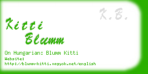 kitti blumm business card